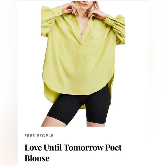 Free People Tops - Free People Love Until Tomorrow Poet Blouse XS Green Long Sleeve Boho
